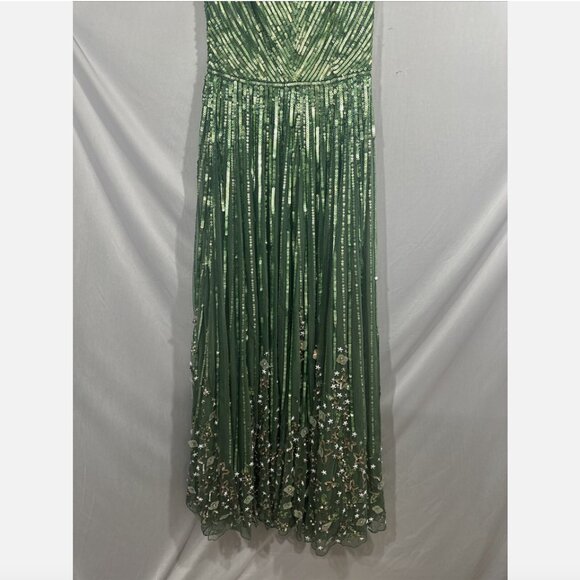 NWT$798 Mac Duggal [ 8 ] Sequin Floral Embellished‎ Evening Gown Sage Green Q728 - Picture 13 of 16